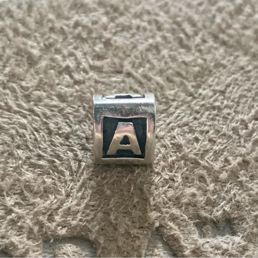 Retired Pandora Silver Initial 'A' Charm